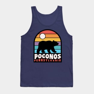 Poconos Pennsylvania Pocono Mountains Bear Badge Tank Top